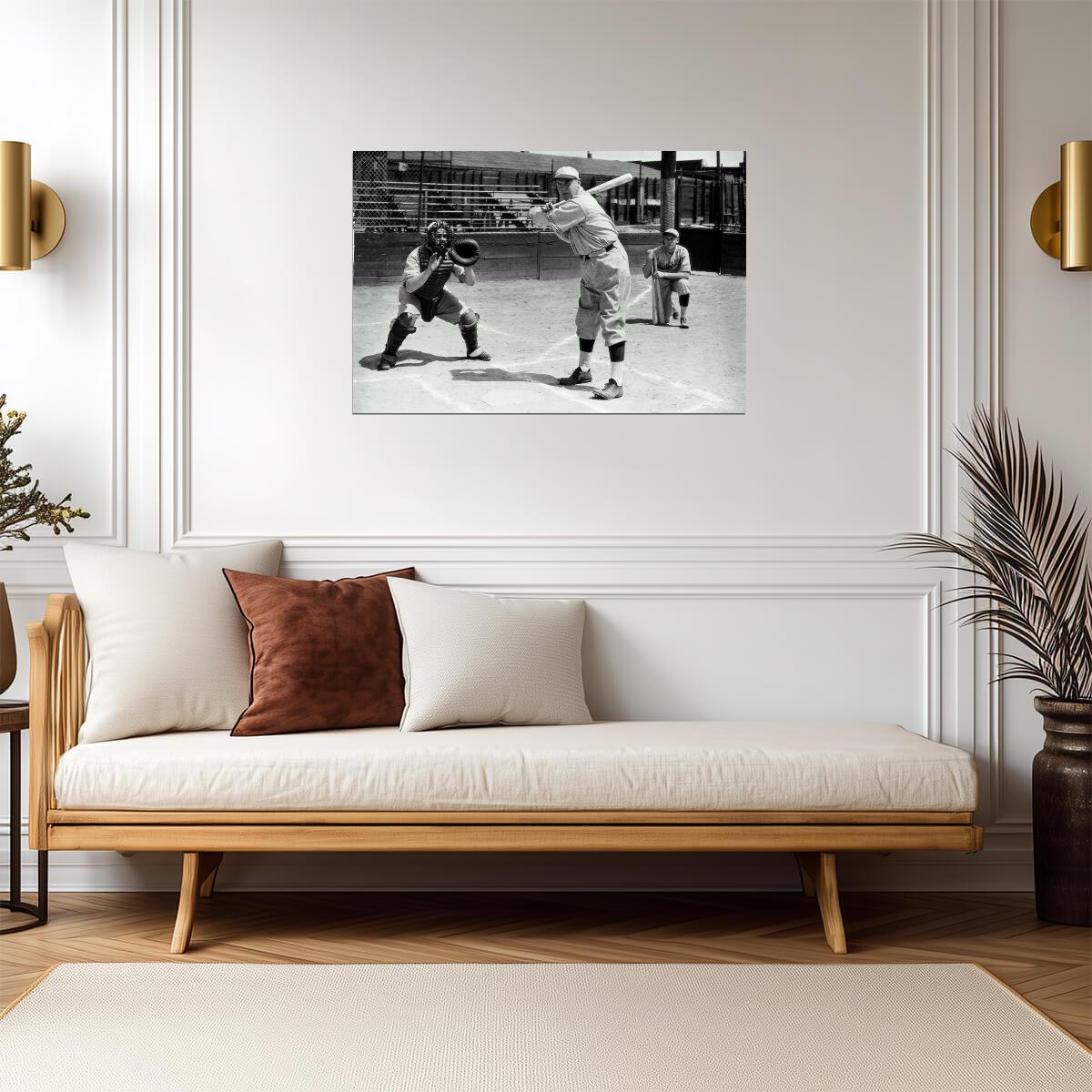 Vintage Baseball Practice | Black and White Photography | Retro Sports Scene Poster - Sports Poster