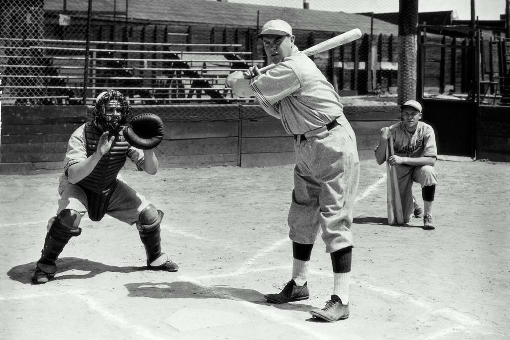 Vintage Baseball Practice | Black and White Photography | Retro Sports Scene Poster - Sports Poster