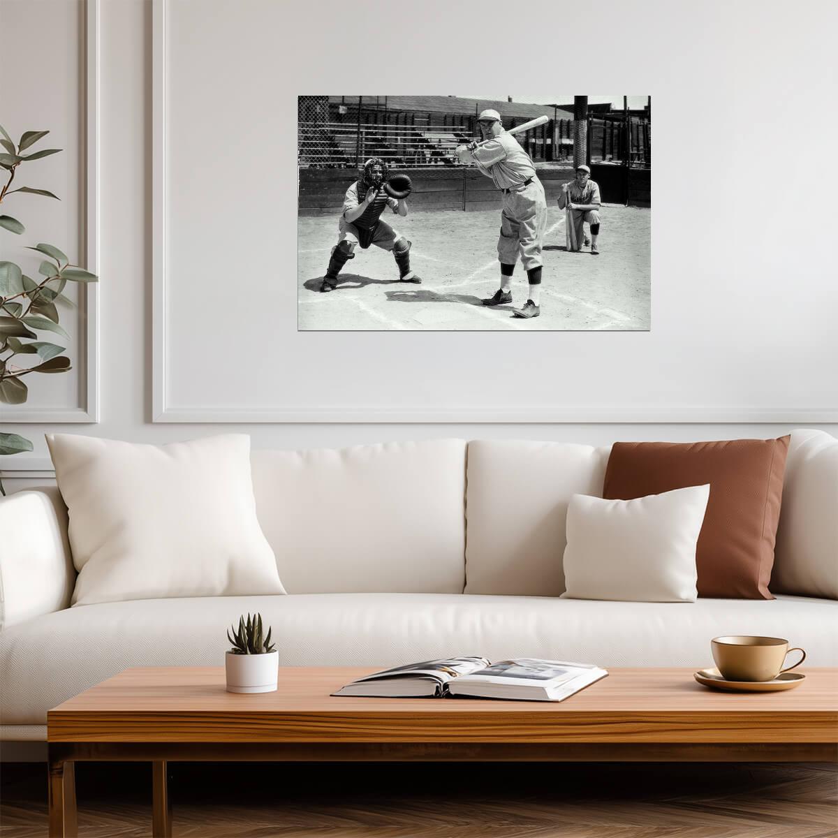 Vintage Baseball Practice | Black and White Photography | Retro Sports Scene Poster - Sports Poster