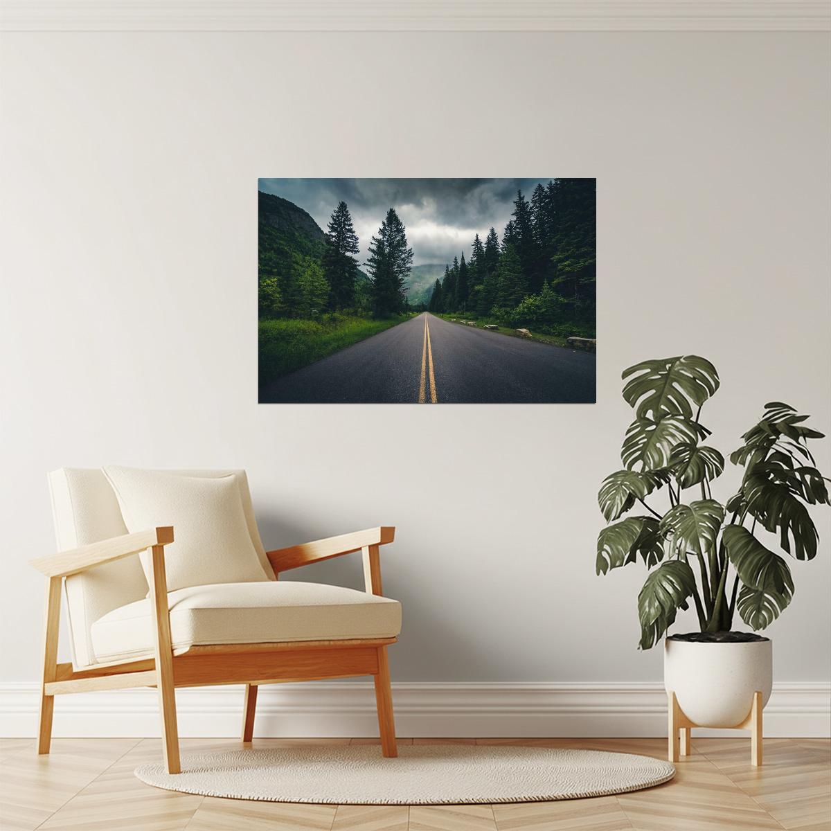 Mountain Forest Road Poster | Nature Photography | Scenic Drive Wall Art