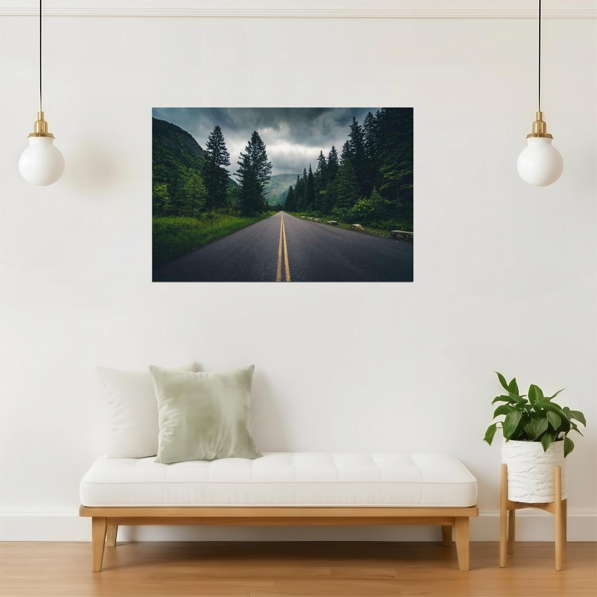 Mountain Forest Road Poster | Nature Photography | Scenic Drive Wall Art