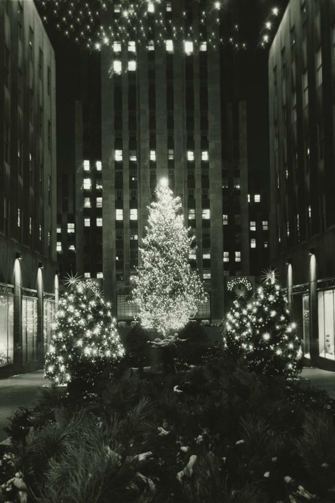 Rockefeller Center at Christmas | Vintage New York City Photo | Black and White Holiday Poster - Vintage & Retro Poster