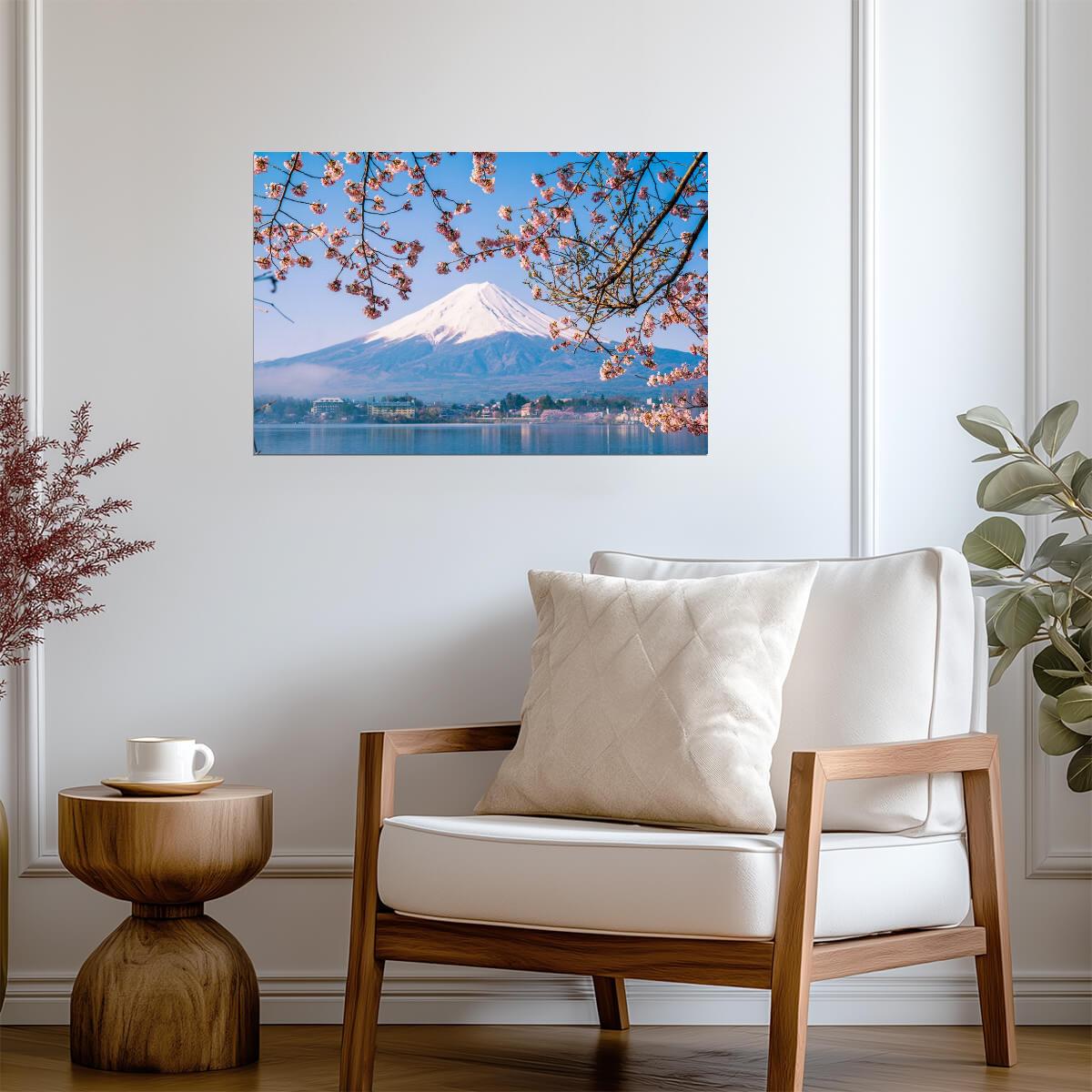 Mount Fuji and Cherry Blossoms | Japan Photography Print | Spring Landscape Poster - Photography Poster