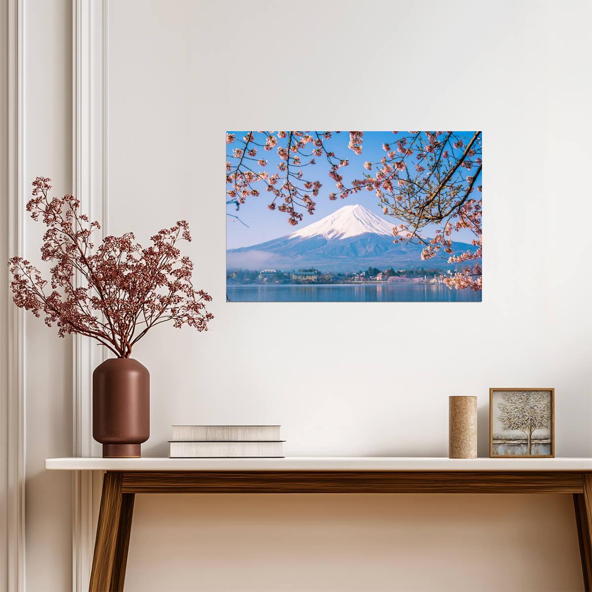 Mount Fuji and Cherry Blossoms | Japan Photography Print | Spring Landscape Poster - Photography Poster