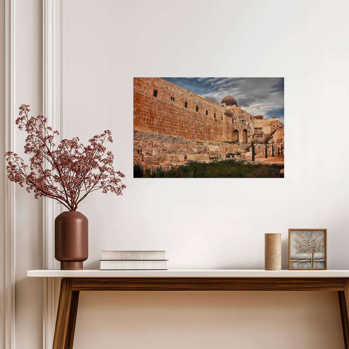 Archaeological Remains of the Temple of Solomon | Jerusalem History | Religious Landmark Poster - Photography Poster