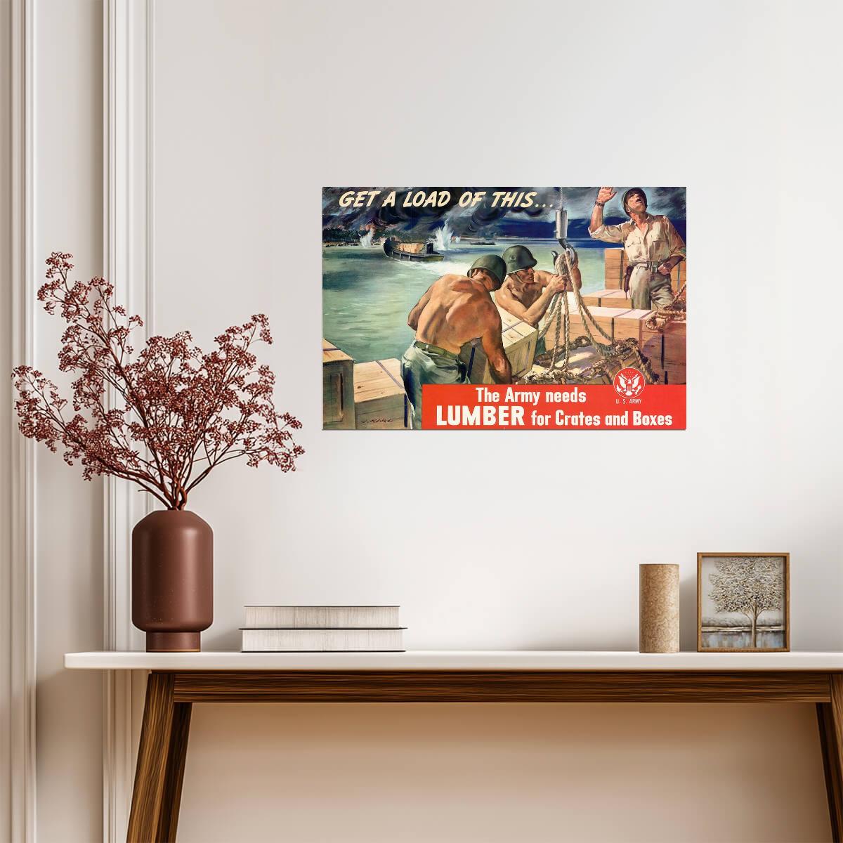 "Get a Load of This" | WWII Ammunition Poster | Vintage War Production Art - Vintage & Retro Poster