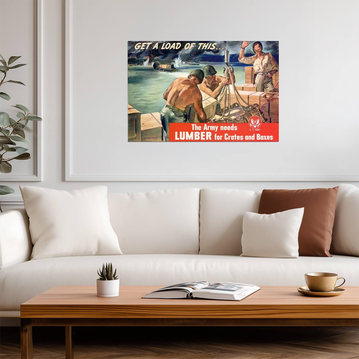 "Get a Load of This" | WWII Ammunition Poster | Vintage War Production Art - Vintage & Retro Poster