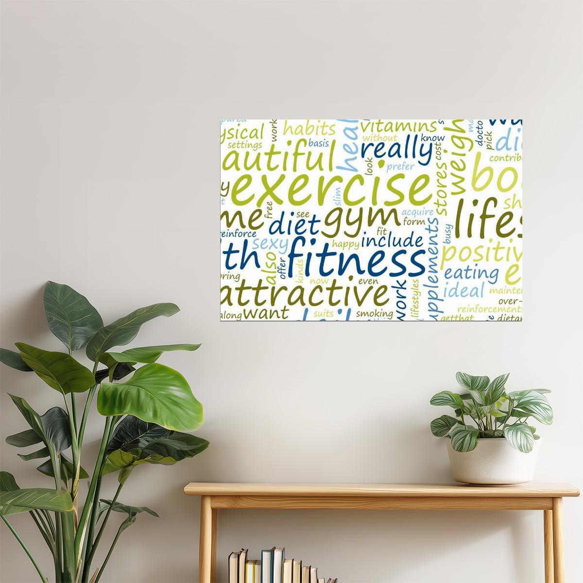 Exercise and Fitness | Blue and Green Motivational Poster