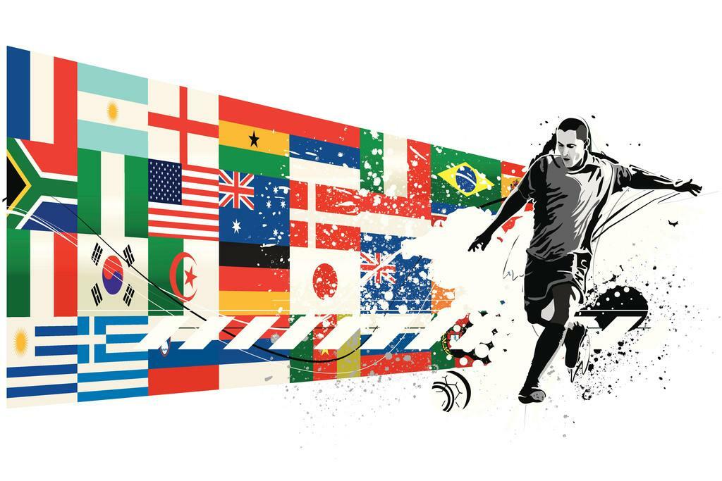 Soccer National Team Flags | International Football Art | Sports Fan Poster
