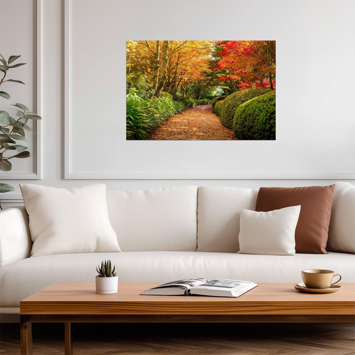 Footpath in Autumn at Mount Wilson Australia | Seasonal Landscape Photography | Nature Poster - Photography Poster