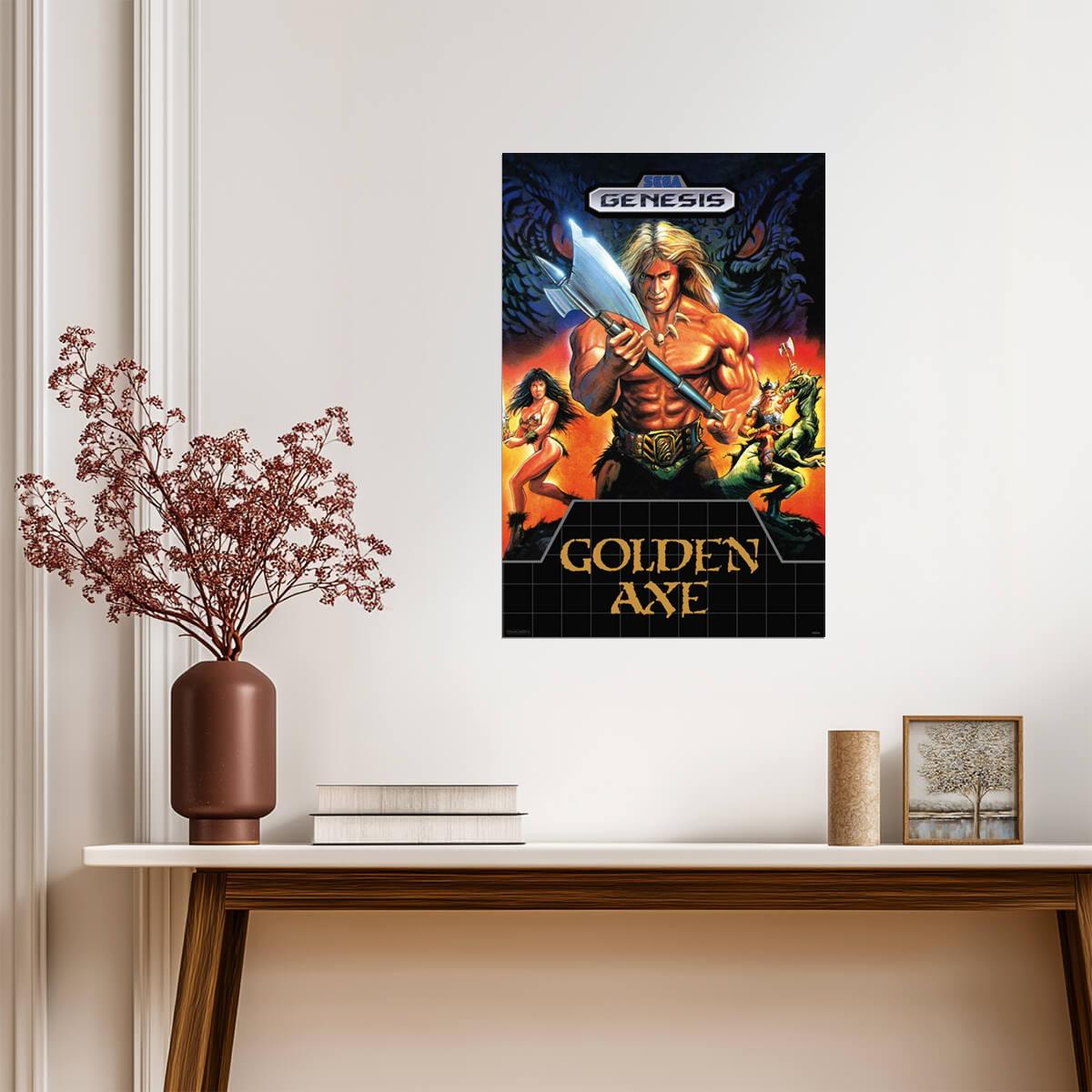 Golden Axe | Retro Gaming Poster | Genesis Arcade Art