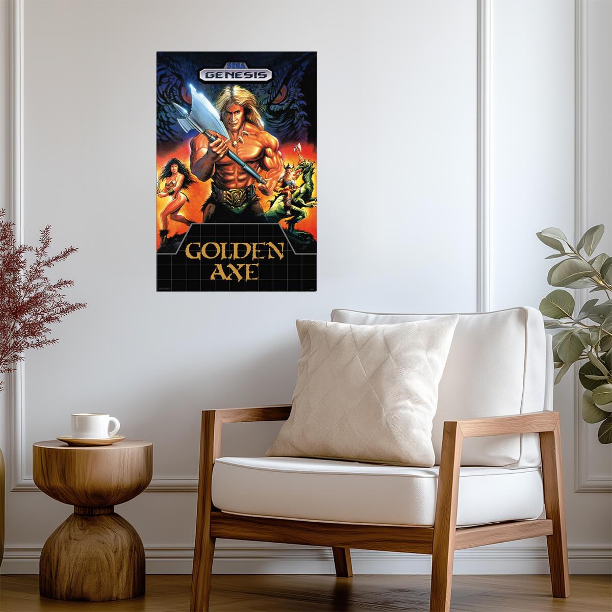 Golden Axe | Retro Gaming Poster | Genesis Arcade Art