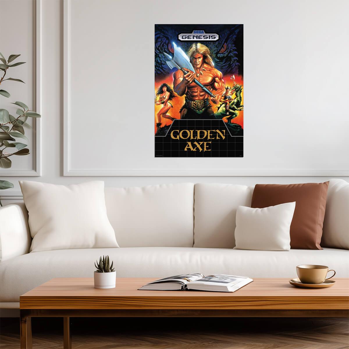 Golden Axe | Retro Gaming Poster | Genesis Arcade Art