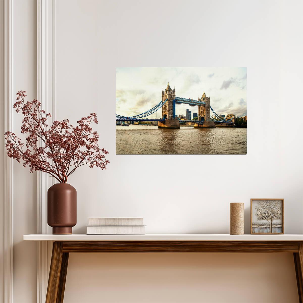 Tower Bridge over the Thames River | London England Photography | UK Landmark Poster - Photography Poster