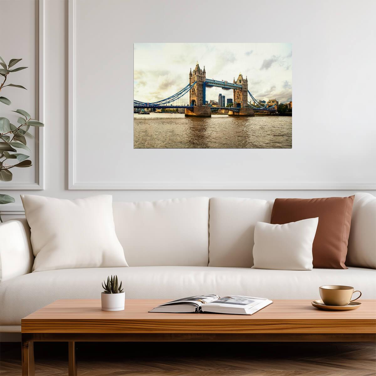 Tower Bridge over the Thames River | London England Photography | UK Landmark Poster - Photography Poster