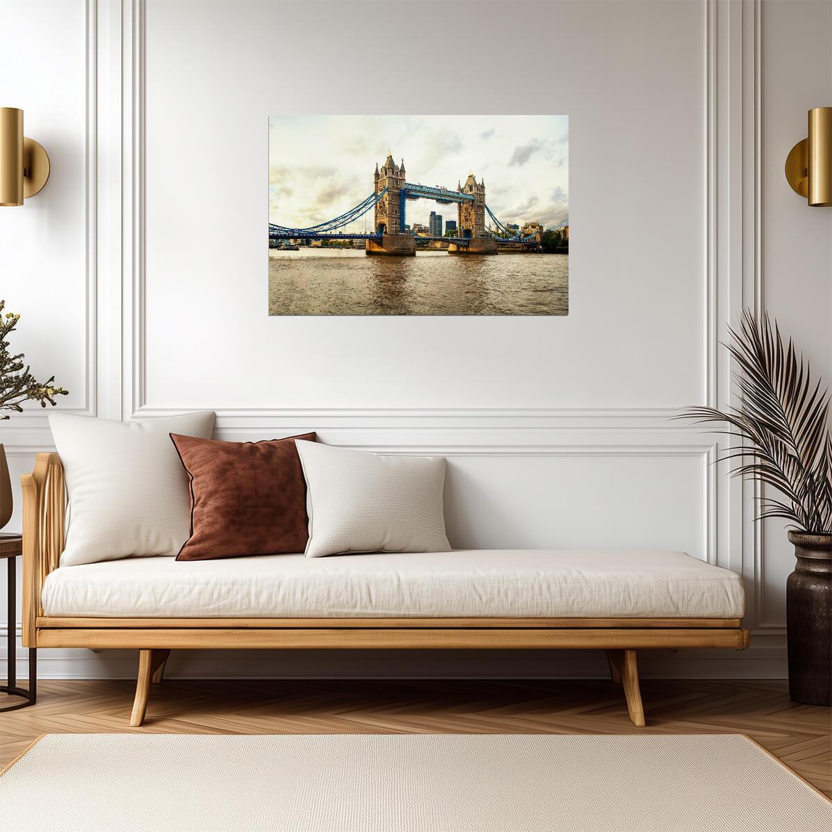 Tower Bridge over the Thames River | London England Photography | UK Landmark Poster - Photography Poster