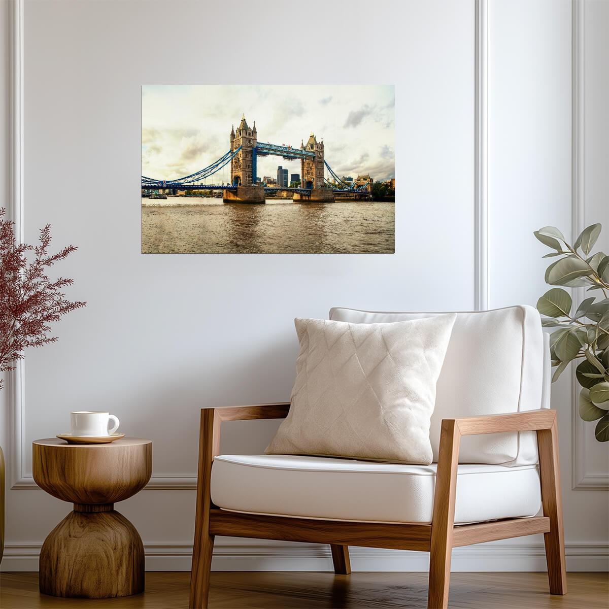 Tower Bridge over the Thames River | London England Photography | UK Landmark Poster - Photography Poster