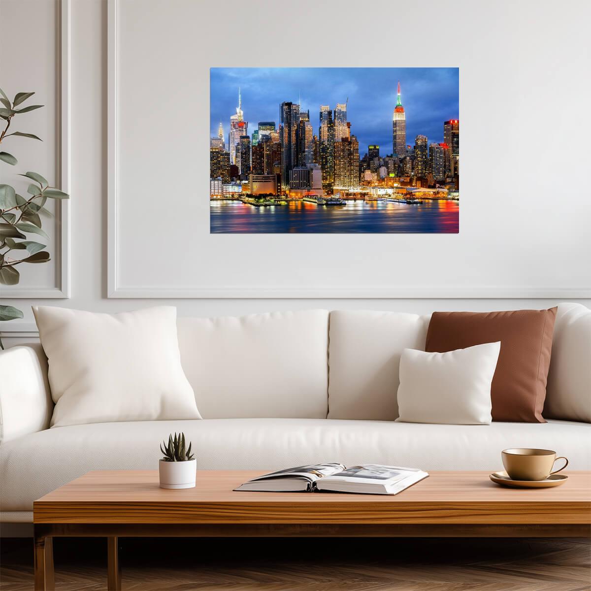 Midtown Manhattan Skyline with Empire State Building | New York City Architecture Photography | Art Deco Skyscraper Poster - Photography Poster