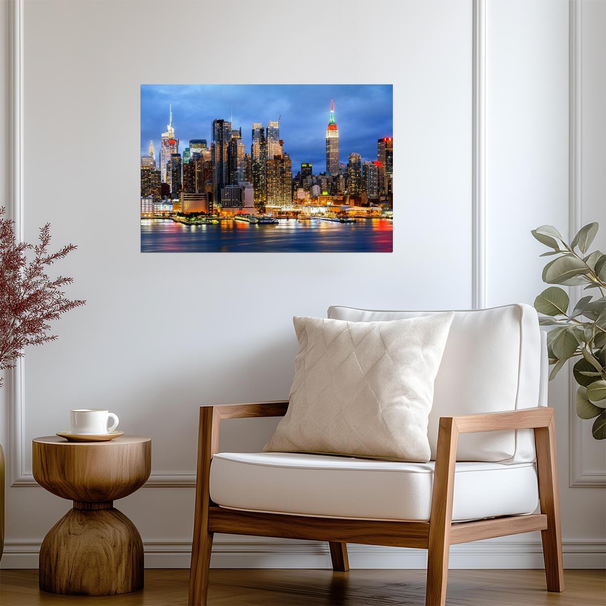 Midtown Manhattan Skyline with Empire State Building | New York City Architecture Photography | Art Deco Skyscraper Poster - Photography Poster