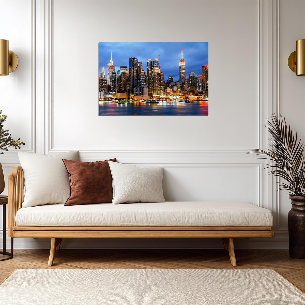 Midtown Manhattan Skyline with Empire State Building | New York City Architecture Photography | Art Deco Skyscraper Poster - Photography Poster