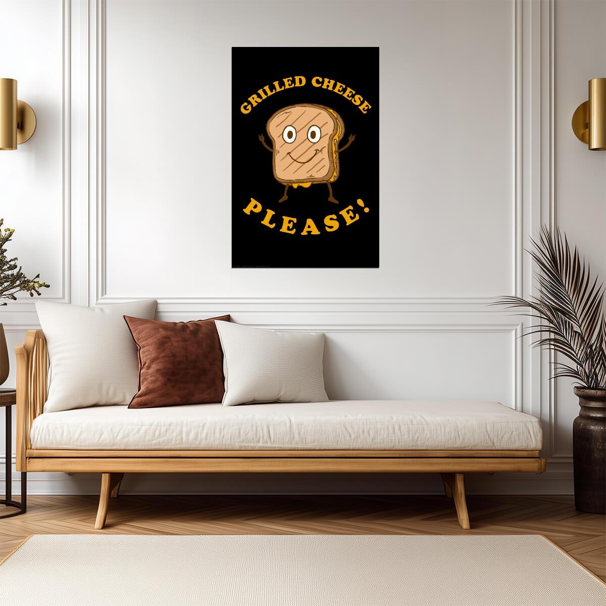 "Grilled Cheese Please" | Funny Food Quote | Kitchen & Diner Wall Art Poster - Type & Quotes Poster