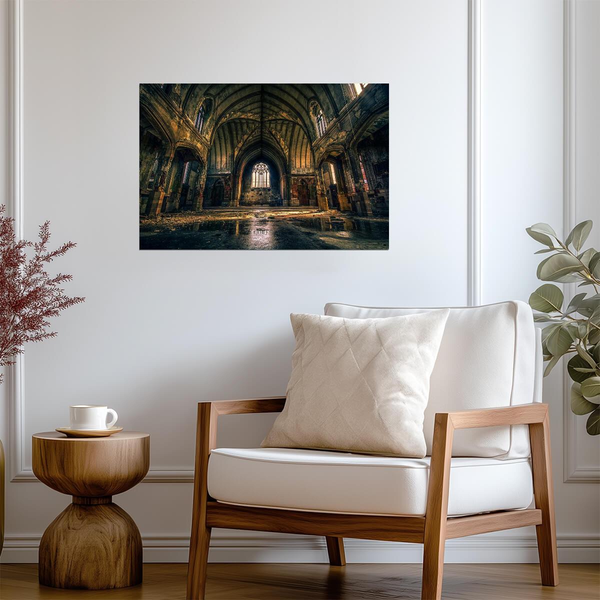 Ruins of an Abandoned Church in Detroit | Michigan Photography | Urbex Wall Art Poster - Photography Poster