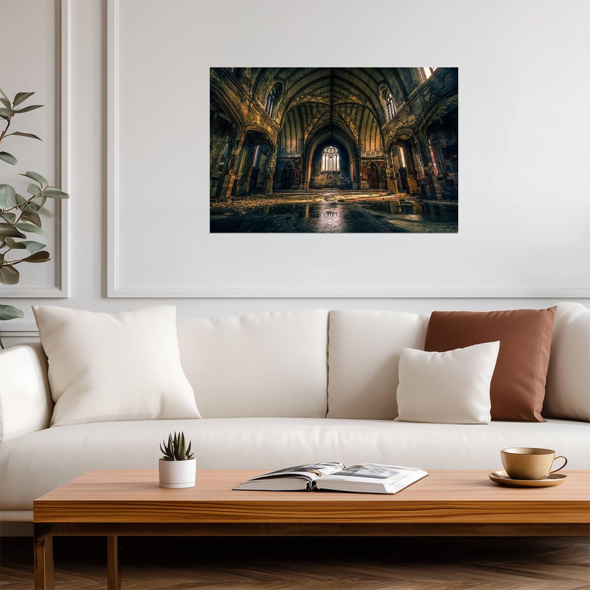 Ruins of an Abandoned Church in Detroit | Michigan Photography | Urbex Wall Art Poster - Photography Poster