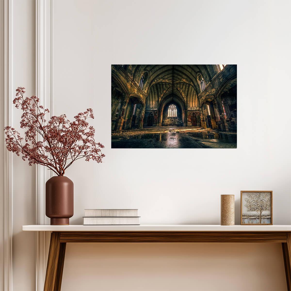 Ruins of an Abandoned Church in Detroit | Michigan Photography | Urbex Wall Art Poster - Photography Poster
