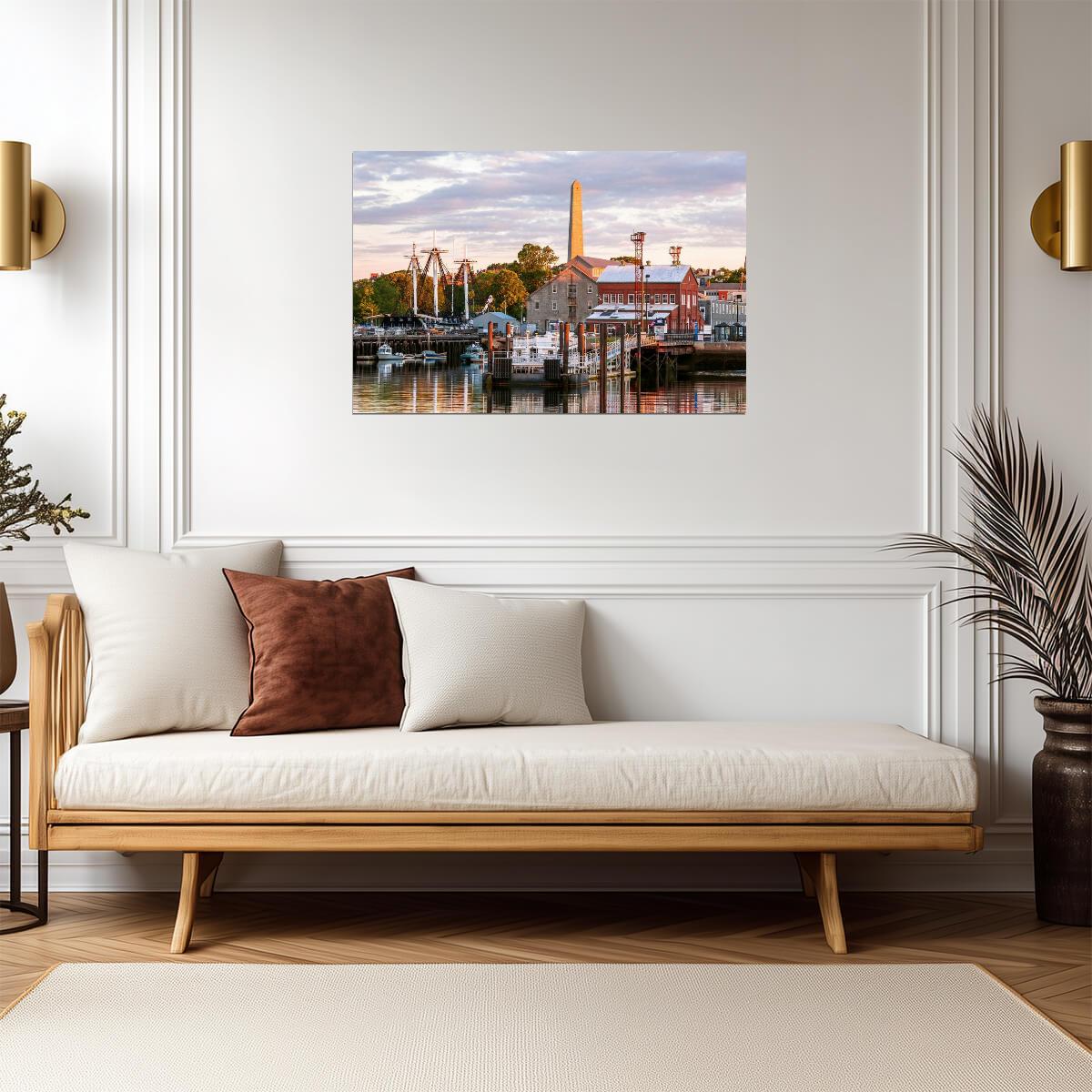 Charlestown Navy Yard and Bunker Hill Monument | Boston Photography | Historical Landmark Poster - Photography Poster