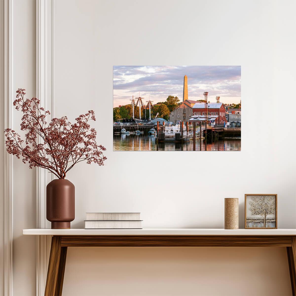 Charlestown Navy Yard and Bunker Hill Monument | Boston Photography | Historical Landmark Poster - Photography Poster