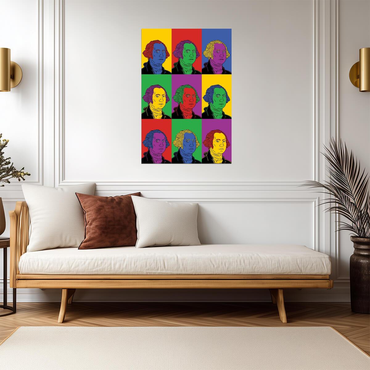 George Washington Pop Art | Colorful Presidential Portrait | Historical Figure Poster - Graphic & Art Poster