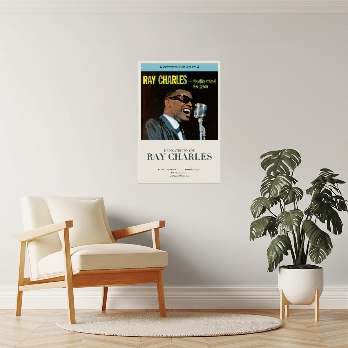 Ray Charles Dedicated To You | Album Cover Poster | Vintage Blues & Soul Wall Art