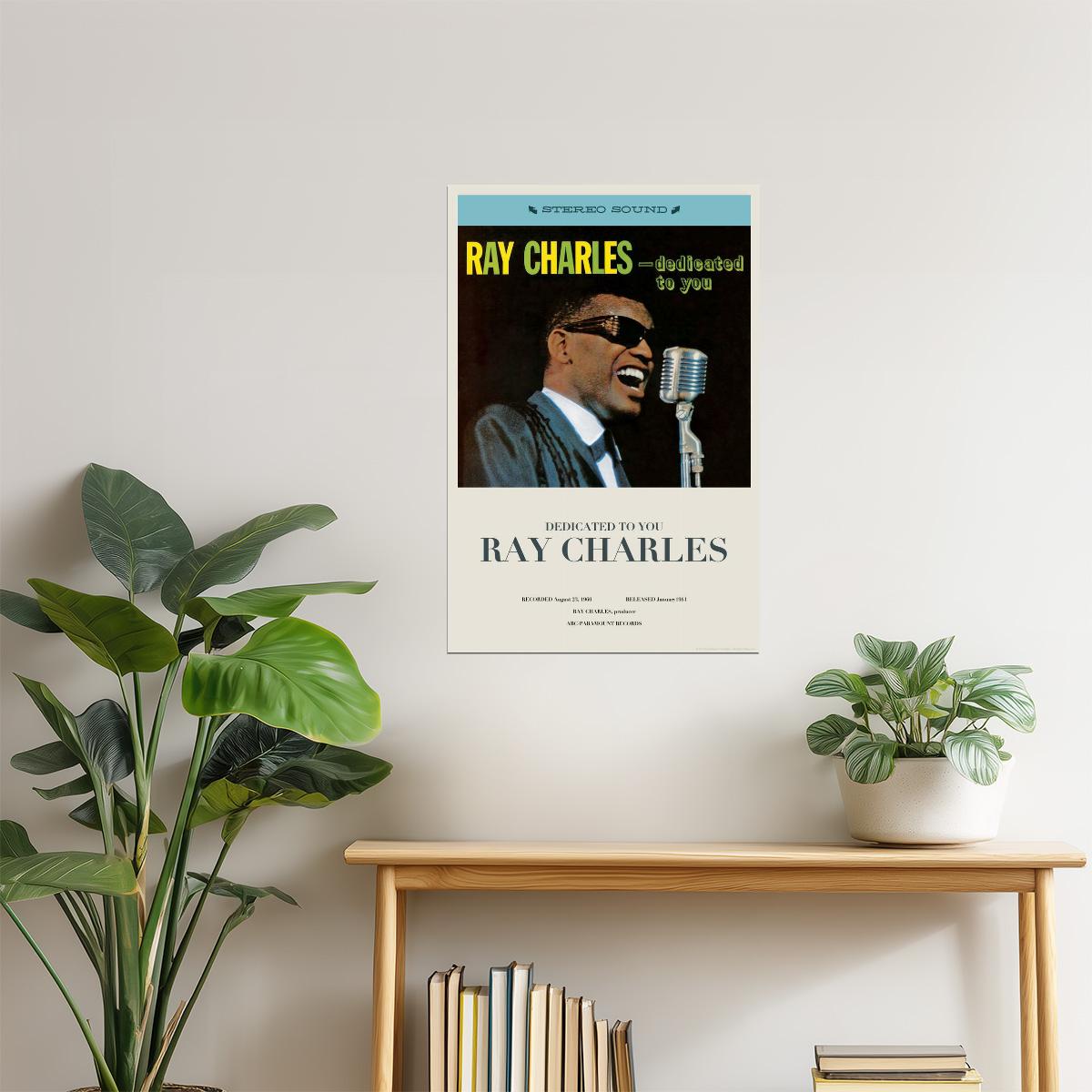 Ray Charles Dedicated To You | Album Cover Poster | Vintage Blues & Soul Wall Art