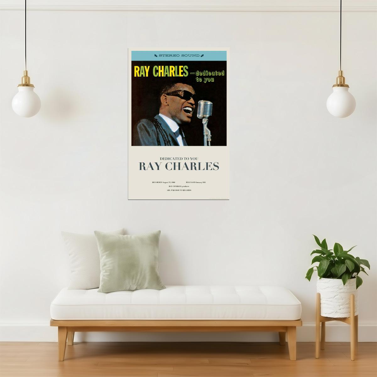 Ray Charles Dedicated To You | Album Cover Poster | Vintage Blues & Soul Wall Art