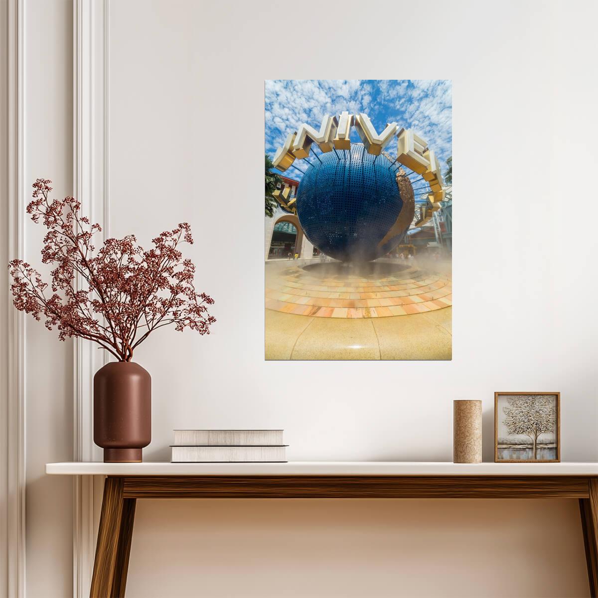 Universal Studios Globe in Singapore | Amusement Park Photography | Travel Poster - Photography Poster