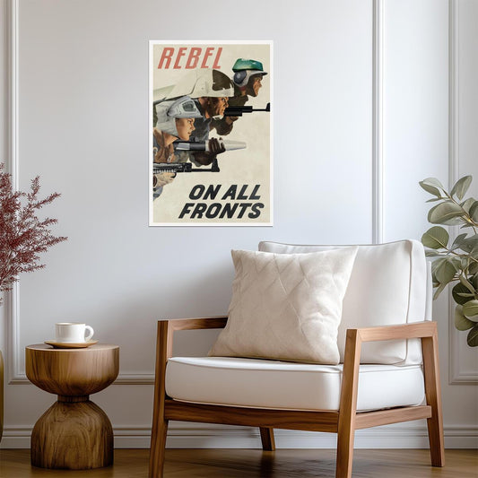 Star Wars "Rebel On All Fronts" | Alliance Propaganda Poster | Sci-Fi Fan Art - Movies & TV Poster