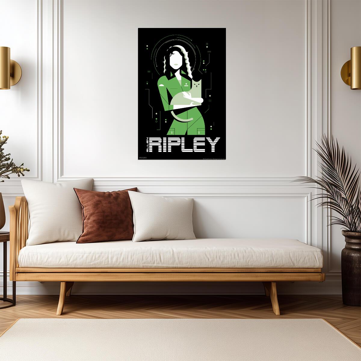 Alien 1979 | Ellen Ripley with Jones the Cat | Sci-Fi Horror Movie Poster - Movies & TV Poster