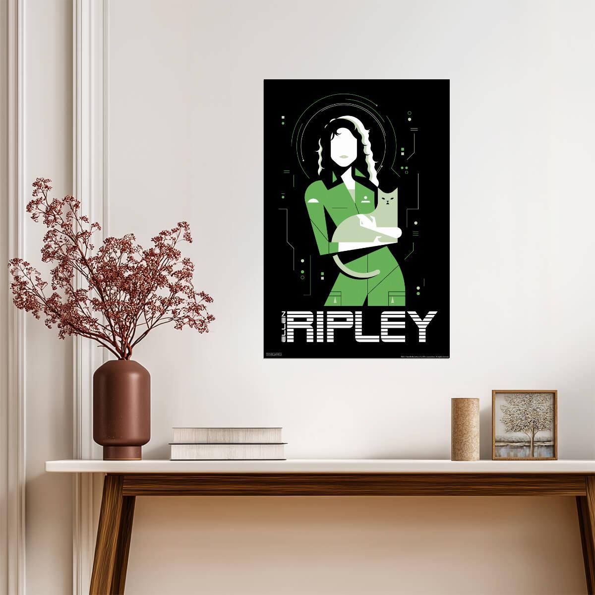 Alien 1979 | Ellen Ripley with Jones the Cat | Sci-Fi Horror Movie Poster - Movies & TV Poster