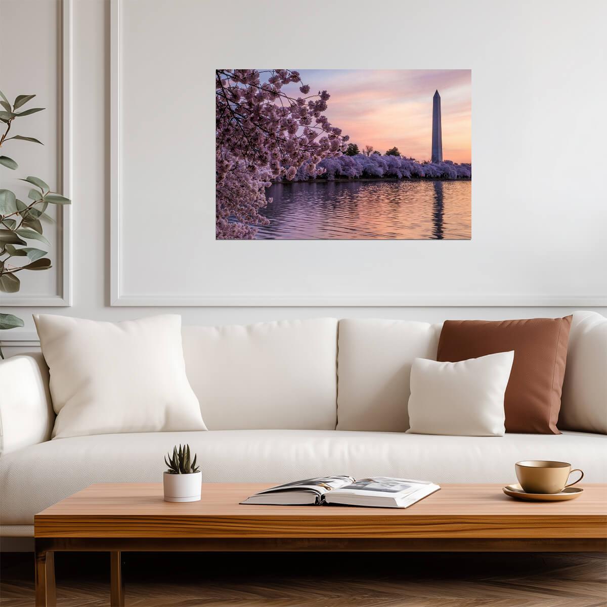Cherry Blossoms at the Washington Monument | Washington D.C. Photography | Spring Poster - Photography Poster