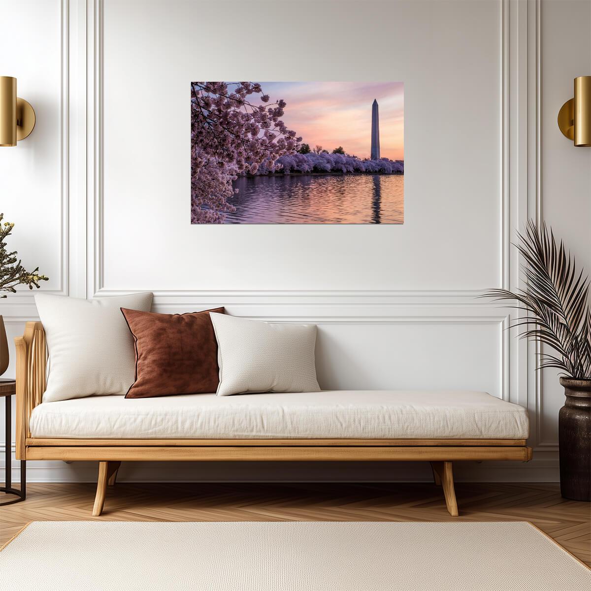 Cherry Blossoms at the Washington Monument | Washington D.C. Photography | Spring Poster - Photography Poster