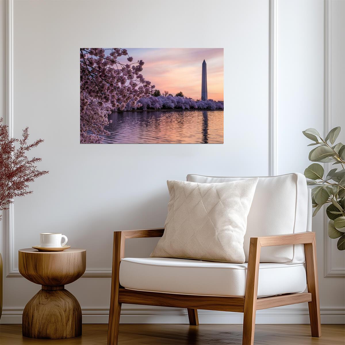 Cherry Blossoms at the Washington Monument | Washington D.C. Photography | Spring Poster - Photography Poster