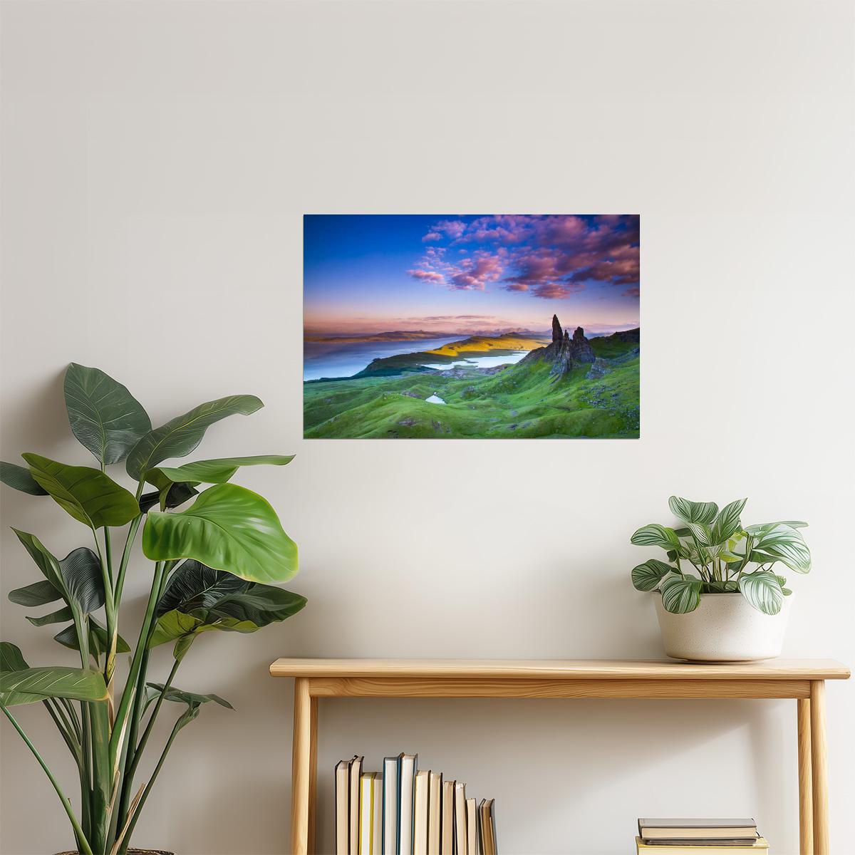 Rolling Hills of Scotland Sunset Poster | Landscape Photography | Nature Wall Art