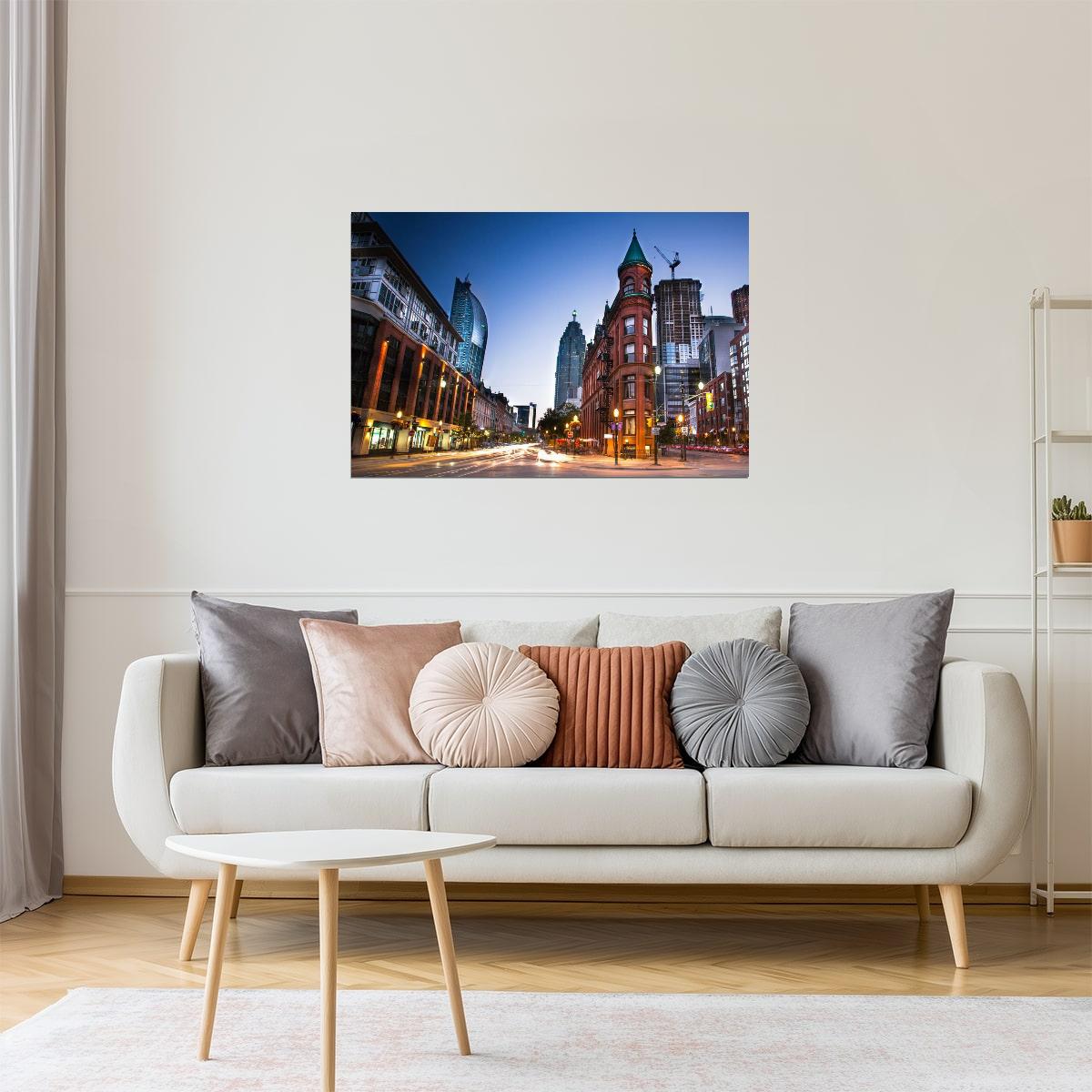 Toronto Downtown Skyline Poster at Dusk | Canada Photography | Cityscape Wall Art