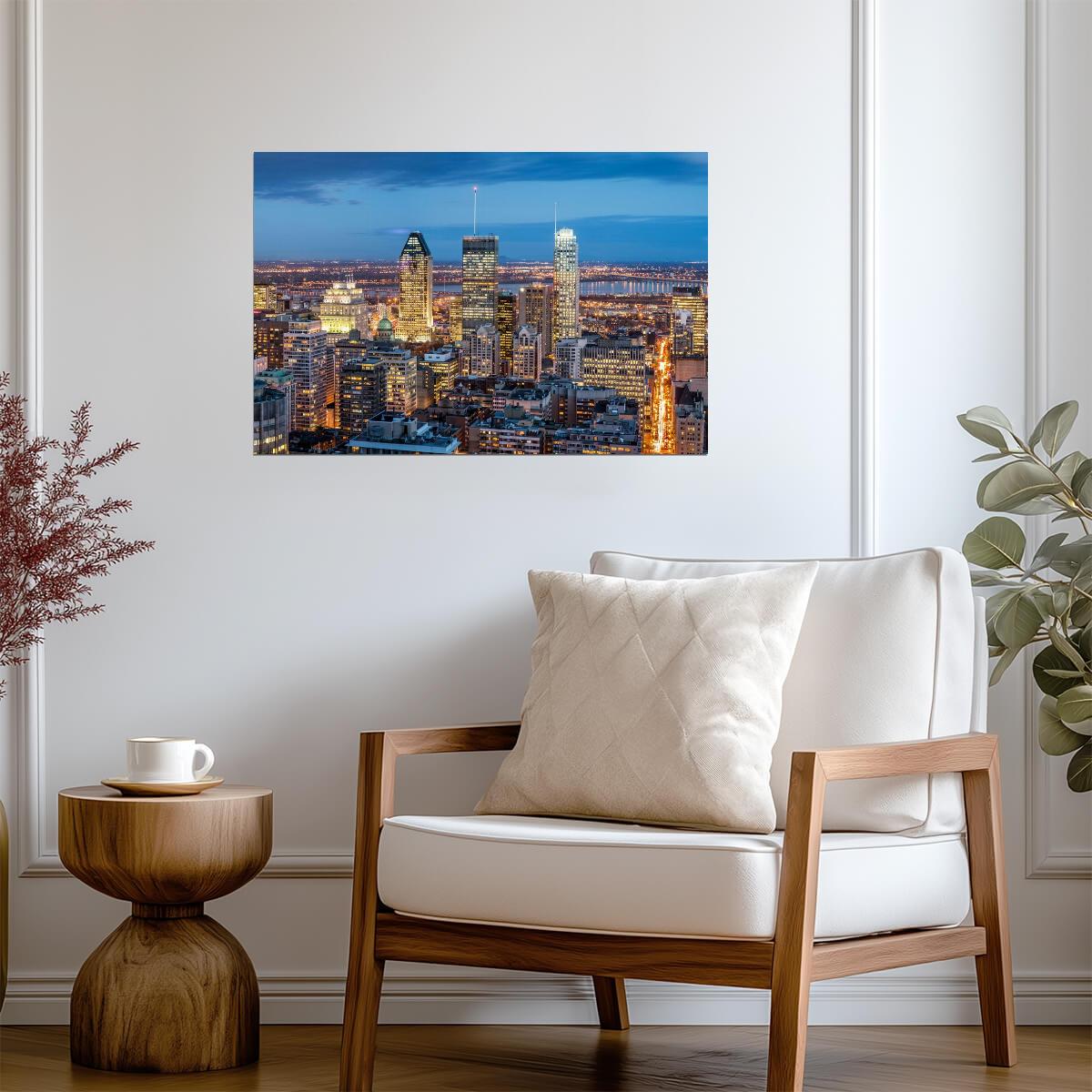 Montreal City Skyline at Dusk | Quebec Canada Photography | Urban Poster - Photography Poster