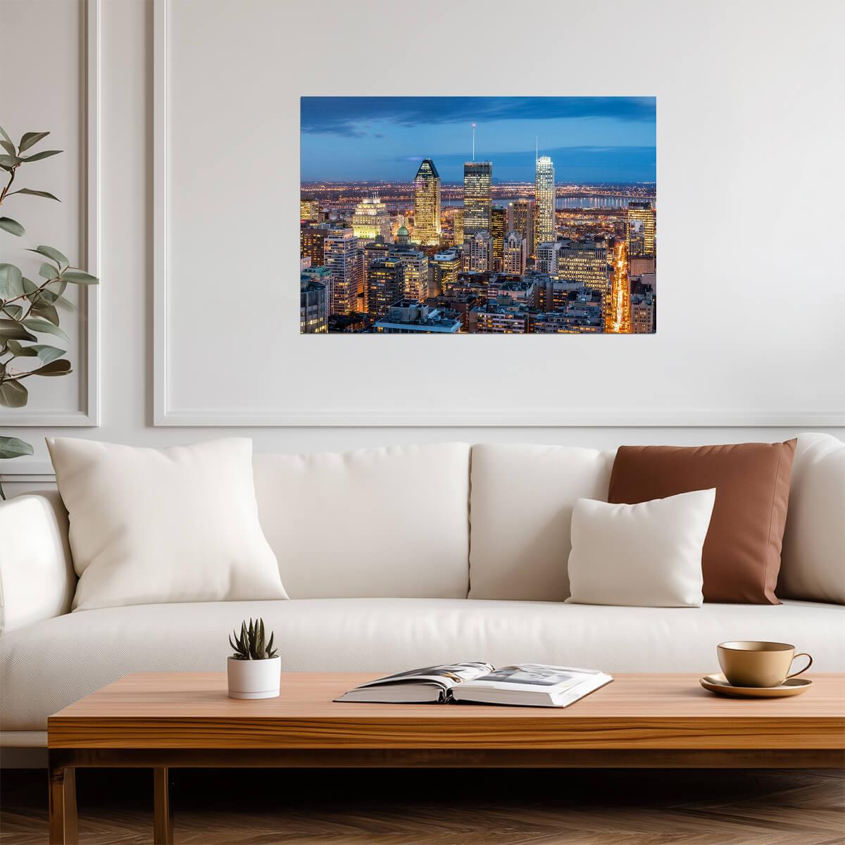 Montreal City Skyline at Dusk | Quebec Canada Photography | Urban Poster - Photography Poster