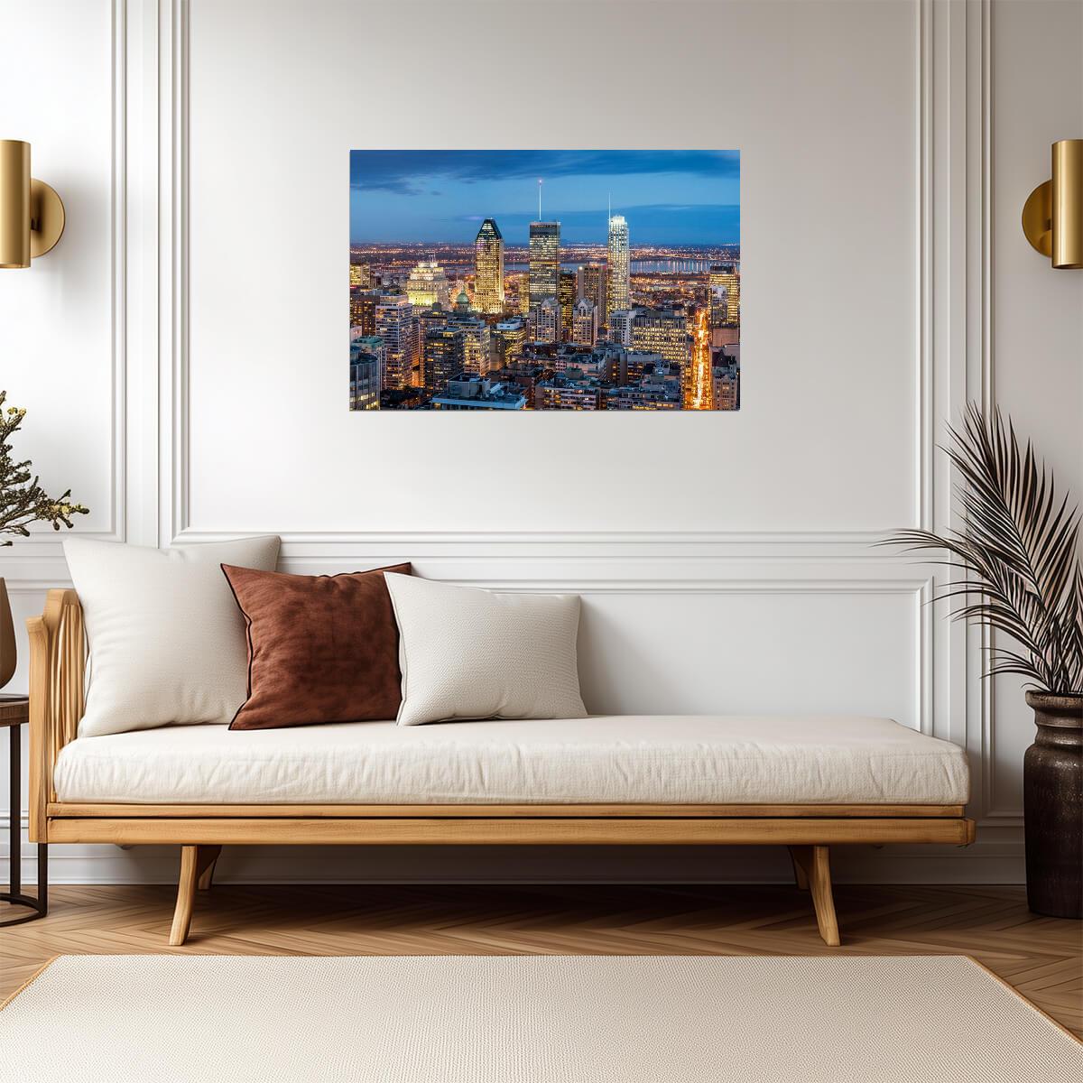 Montreal City Skyline at Dusk | Quebec Canada Photography | Urban Poster - Photography Poster