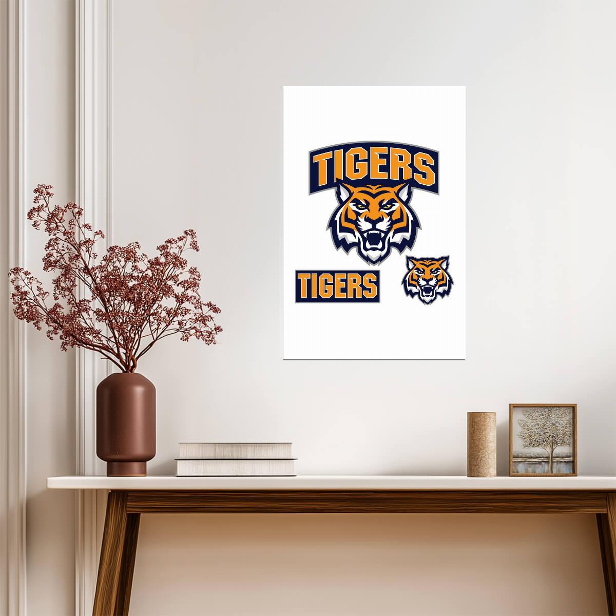 Tiger Sports Mascot | Team Logo Poster | Spirit Athletic Art