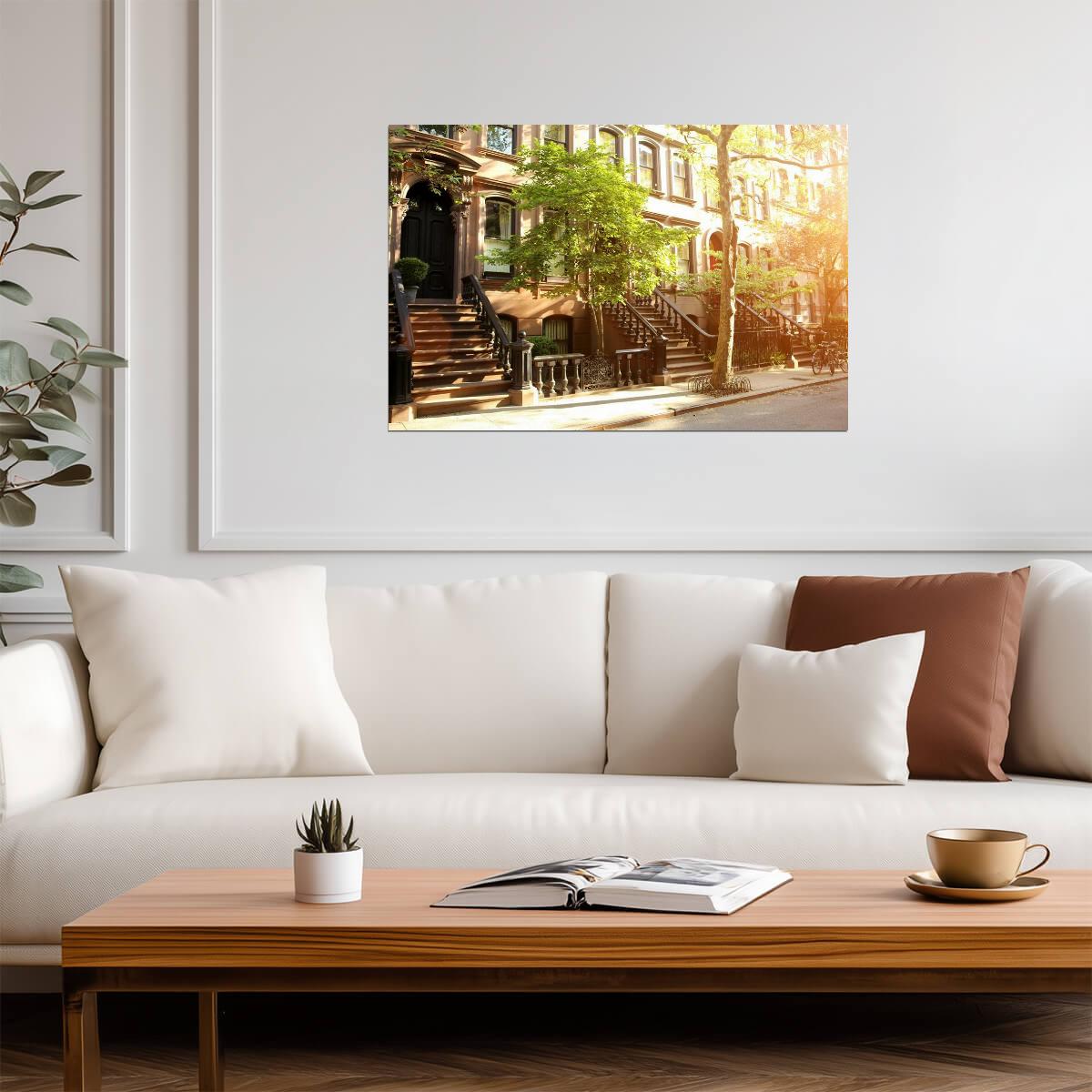 Rows of Brownstones in New York City | Urban Architecture Photography | City Life Poster - Photography Poster