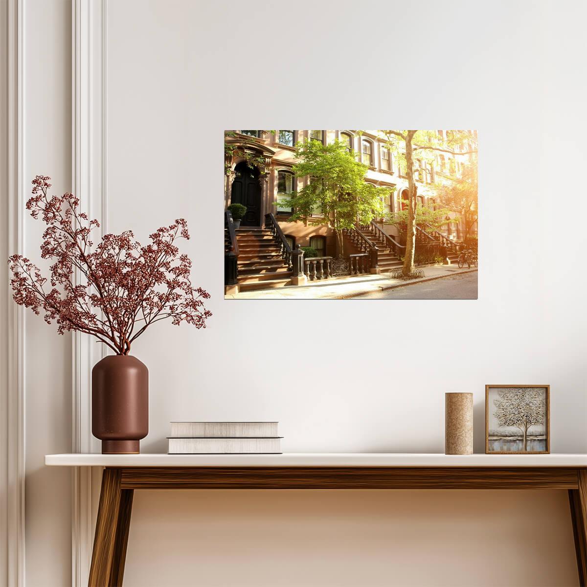 Rows of Brownstones in New York City | Urban Architecture Photography | City Life Poster - Photography Poster