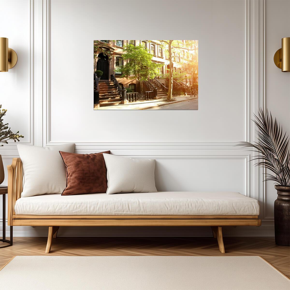 Rows of Brownstones in New York City | Urban Architecture Photography | City Life Poster - Photography Poster